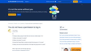 You do not have a permission to log in. - Atlassian Community