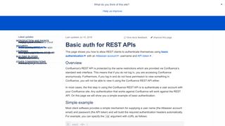 Basic auth for REST APIs - Atlassian Developers