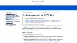 Cookie-based auth for REST APIs - Atlassian Developers
