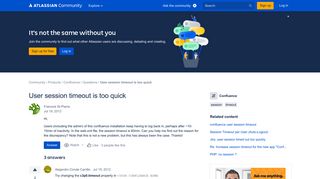 User session timeout is too quick - Atlassian Community
