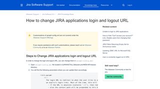 How to change JIRA applications login and logout URL - Atlassian ...