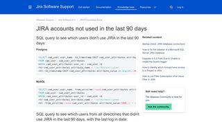 JIRA accounts not used in the last 90 days - Atlassian Documentation