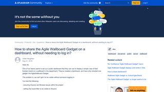 How to share the Agile Wallboard Gadget on a dashboard, without ...
