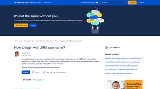 Solved: How to login with JIRA username? - Atlassian Community