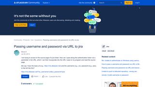 Solved: Passing username and password via URL to jira