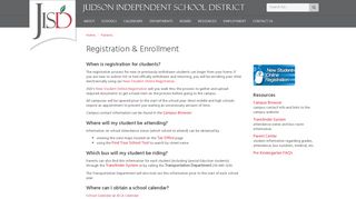 Registration & Enrollment - Judson ISD