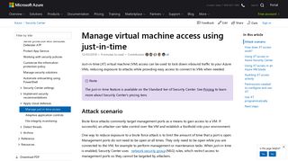 Just-in-time virtual machine access in Azure Security Center ...