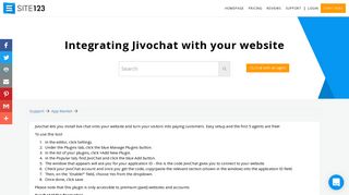 Integrating Jivochat with your website | Support Center - SITE123