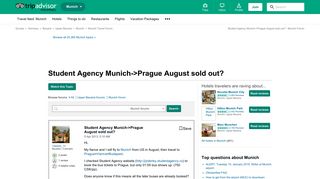 Student Agency Munich->Prague August sold out? - Munich Forum ...