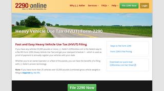 Heavy Vehicle Use Tax (HVUT) Form 2290 Online Filing