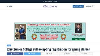 Joliet Junior College still accepting registration for spring classes | The ...