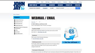 Webmail / Email | John Jay College of Criminal Justice