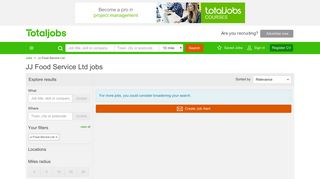 JJ Food Service Ltd Jobs, Vacancies & Careers - totaljobs