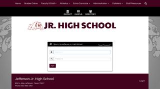 Jefferson Jr. High School - Site Administration Login
