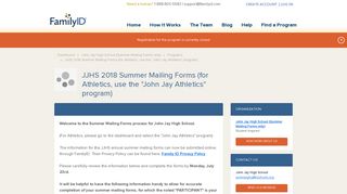 JJHS 2018 Summer Mailing Forms (for Athletics, use the ... - FamilyID