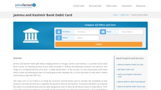 Jammu Kashmir Bank Debit Card : Apply for Best Debit Card Online