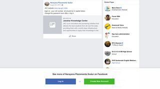 JKC website www.ieg.gov.in/jkc login id... - Narayana Placements ...