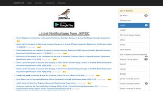 jkpsc - Latest Notifications / Information / Notice from