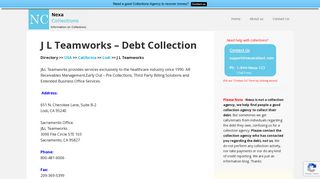 J L Teamworks – Debt Collection