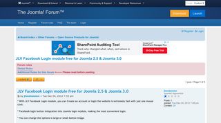 JLV Facebook Login module free for Joomla 2.5 & Joomla 3.0 ...