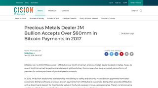 Precious Metals Dealer JM Bullion Accepts Over $60mm in Bitcoin ...