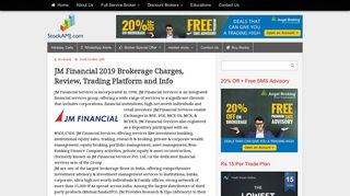 JM Financial Brokerage Charges | Reviews | Trading Platform - stockamj