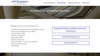 Mystery Shopper Services - JM Ridgway