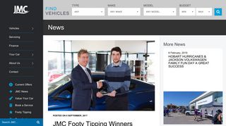 JMC Footy Tipping Winners Announced | Jackson Motor Company