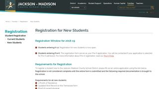Registration / New Students - jmcss