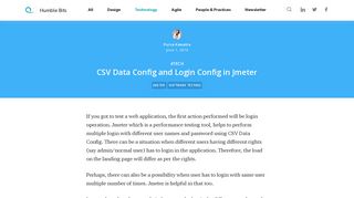 CSV Data Config and Login Config in Jmeter | Humble Bits
