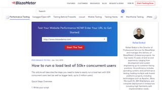 How to run a load test of 50k+ concurrent users | BlazeMeter
