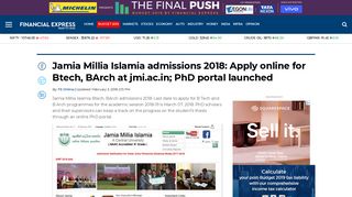 Jamia Millia Islamia admissions 2018: Apply online for Btech, BArch at ...