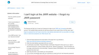 I can't login at the JMIR website - I forgot my JMIR password – JMIR ...