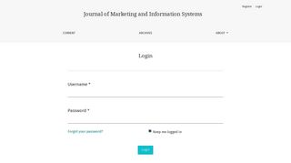Login | Journal of Marketing and Information Systems
