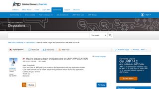 How to create a login and password on JMP APPLICATION - JMP ...
