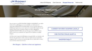 Shopper Resources | JM Ridgway
