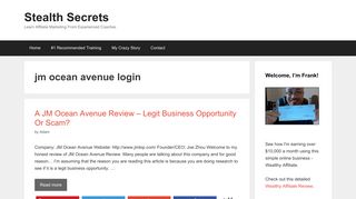 jm ocean avenue login | | Stealth Secrets