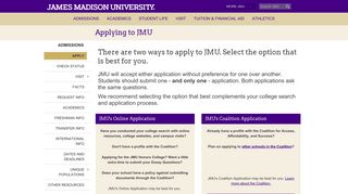 James Madison University - Applying to JMU