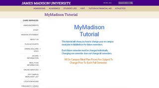 James Madison University - MyMadison Tutorial