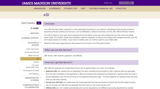 James Madison University - eID