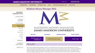 James Madison University - Madison Money Manager (M3) - JMU