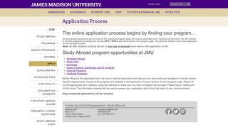 James Madison University - Application Process