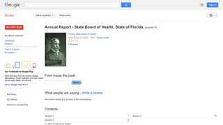 Annual Report - State Board of Health, State of Florida