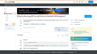 What is the Log API to call from an Android JNI program? - Stack ...