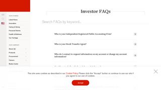 Investor FAQs | Johnson & Johnson