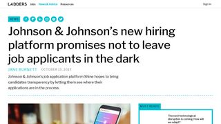 Johnson & Johnson's new hiring platform promises not to leave job ...