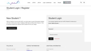 Student Login / Register - In JNTU