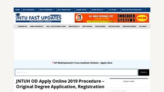 JNTUH OD Apply Online 2019 Procedure - Original Degree ...
