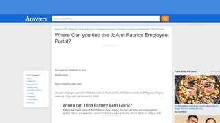 Where Can you find the JoAnn Fabrics Employee Portal - Answers.com