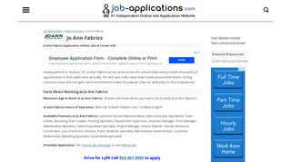 Jo-Ann Application, Jobs & Careers Online - Job-Applications.com